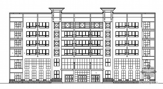 商住楼方案cad图资料下载-某六层商住楼建筑方案图
