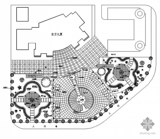 环境设计水景设计资料下载-大厦广场环境设计施工图