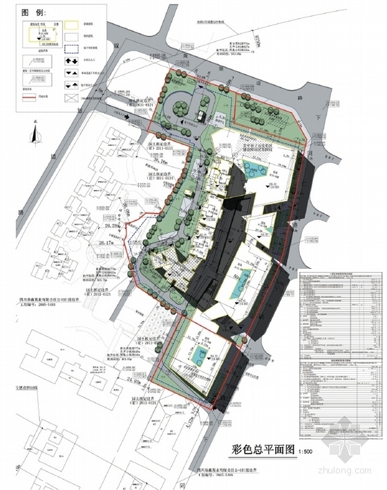 [成都]现代风格超高层商住楼建筑设计方案文本-现代风格超高层商住楼总平面图