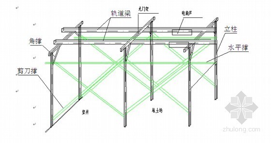 [北京]超详细竖井龙门架安装施工方案（30页）-龙门架3D示意图 