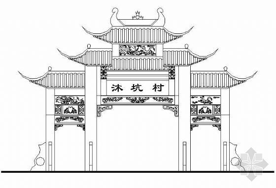 古典中式门头施工图资料下载-古典牌楼施工图