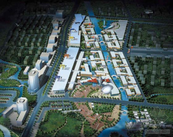 商业区景观设计方案免费资料下载-浙江杭州某滨水大型商业区环境景观设计方案