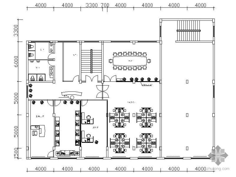 办公室建筑施工图总平面图资料下载-某乳制品办公室平面图