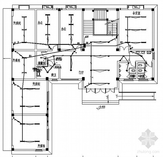 二层办公楼施工图纸资料下载-苏州某环卫二层办公楼电气图纸
