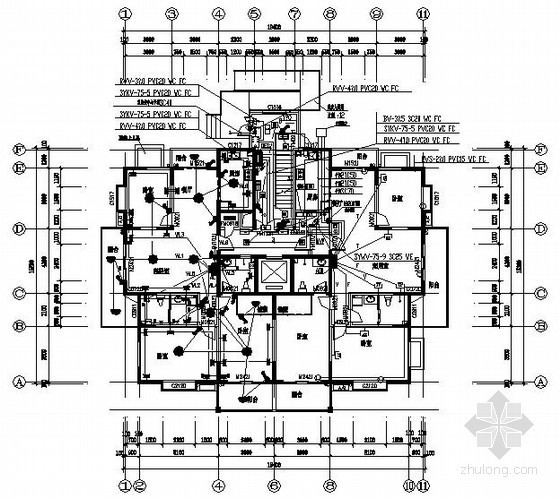 十一层框架结构住宅楼资料下载-某十一层公寓住宅楼电气图纸