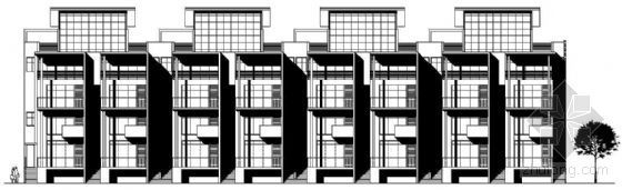 四层联排住宅效果图资料下载-[贵阳]某四层联排住宅建筑方案图（一）