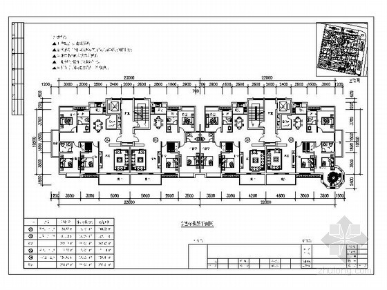 大户型板式高层户型图资料下载-板式高层一梯二户户型图（140/120）