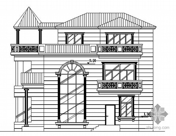 三层水电图资料下载-某三层别墅建筑方案图