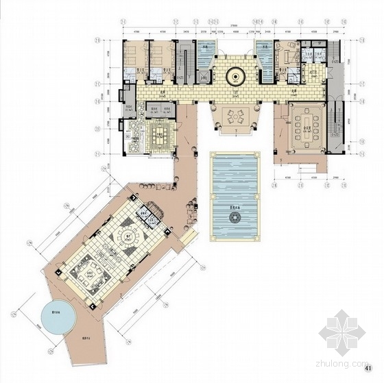 会议型酒店CAD资料下载-[三亚]山林田园精品度假型酒店专家楼室内设计方案图