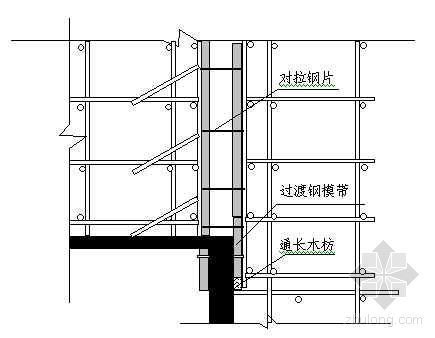 剪力墙支模示意图资料下载-外剪力墙楼面接头支模示意图