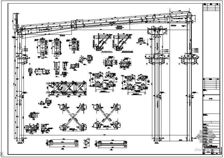 钢结构柱间支撑节点资料下载-某钢结构支撑设计节点构造详图