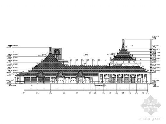 [上海世博会]泰国馆建筑施工图-立面图