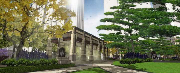 [广州]欧式风格高档居住区二期林商业街示范区景观设计方案-效果图