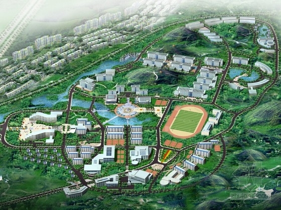 长江大学校园总体规划资料下载-[江西]生态校园景观总体规划设计