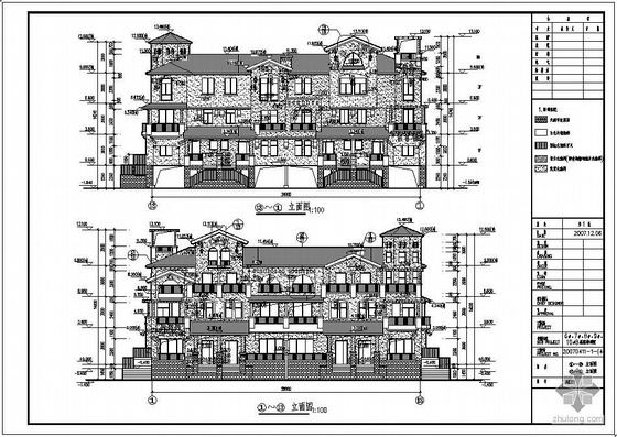 两联排别墅建筑图纸资料下载-惠州某联排别墅全套图纸
