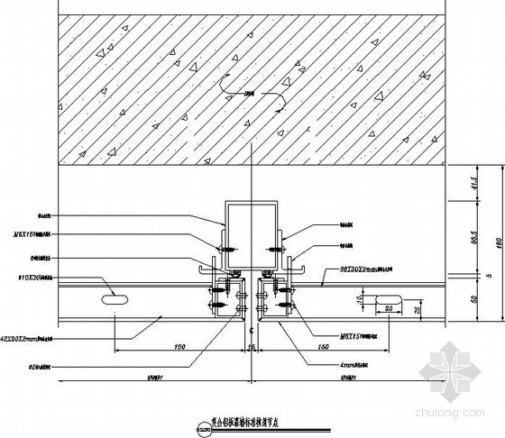 幕墙翻窗防水节点构造资料下载-开放式复合铝板幕墙节点构造详图