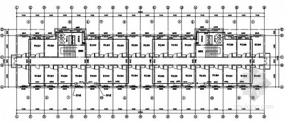 学生宿舍楼采暖设计施工图-顶层采暖平面图 