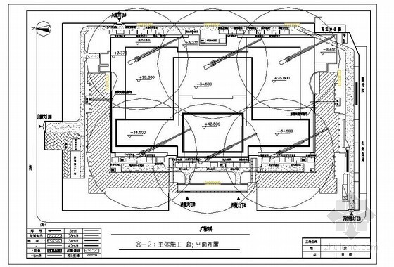 博物馆布置平面图资料下载-[北京]博物馆工程施工现场平面布置图(6张)