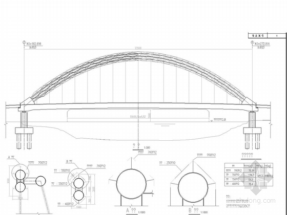 [江苏]桥宽33.5m跨径90m斜靠式系杆拱桥设计图纸56张-主拱装设布置图