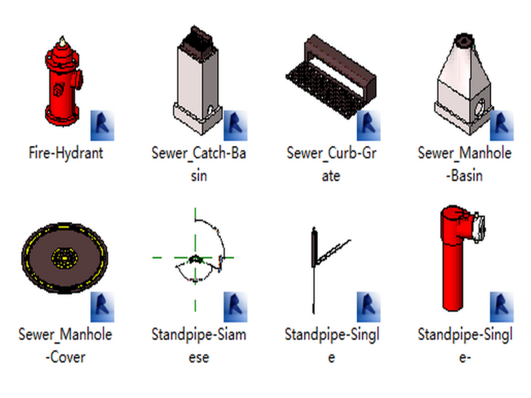 景观园林bim资料下载-BIM族库-园林-基础设施-公共管道​