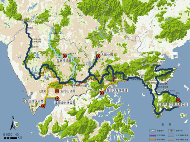 深圳城市道路景观规划资料下载-[深圳]绿道景观规划设计概念性总体规划报告书