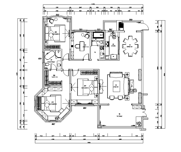 新城现代风格住宅资料下载-素白|君临新城简洁素雅住宅设计施工图（附效果图）