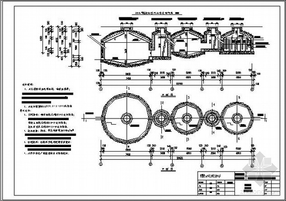 沼气发酵工程施工图资料下载-城镇生活污水净化沼气池C型