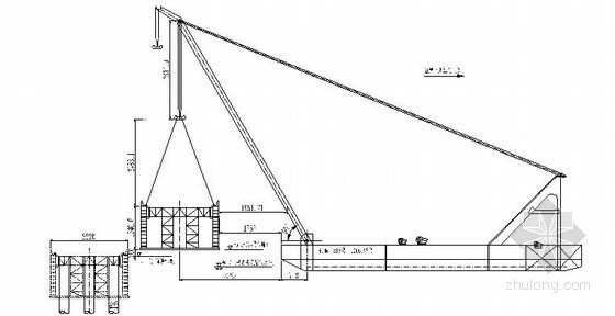国内知名企业编制双壁钢吊箱围堰整体吊装工法（10～20m高桩承台）-围堰整体吊装示意图 