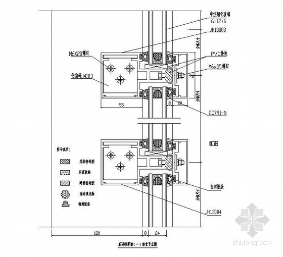 某明框玻璃幕墙（一）节点图- 