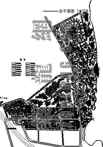 总平面树素材资料下载-度假村总平面规划图纸