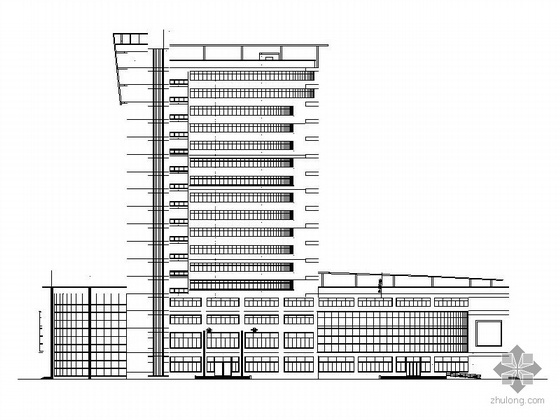 五十五层办公楼建筑施工图资料下载-某十四层办公楼建筑施工图