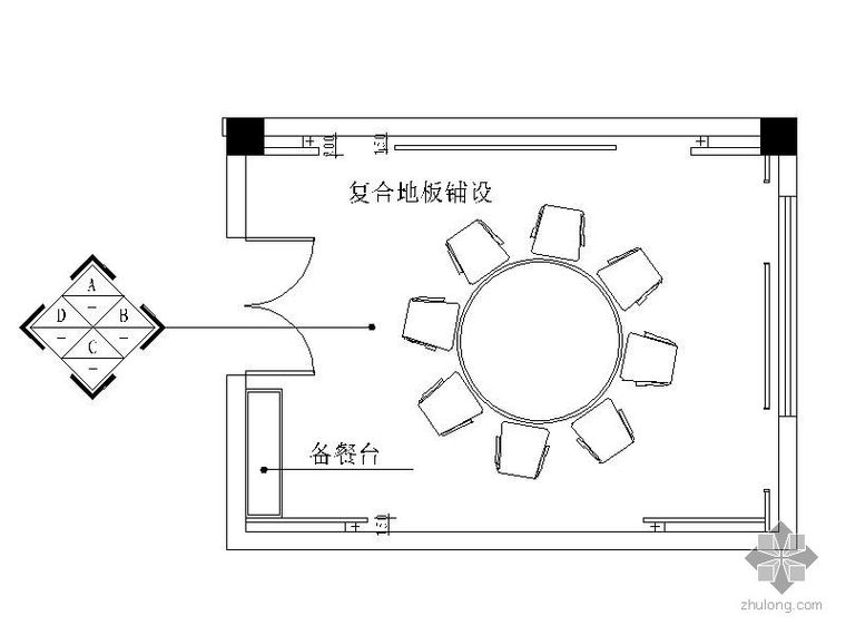 办公楼装修控制要点资料下载-办公楼包间装修详图2