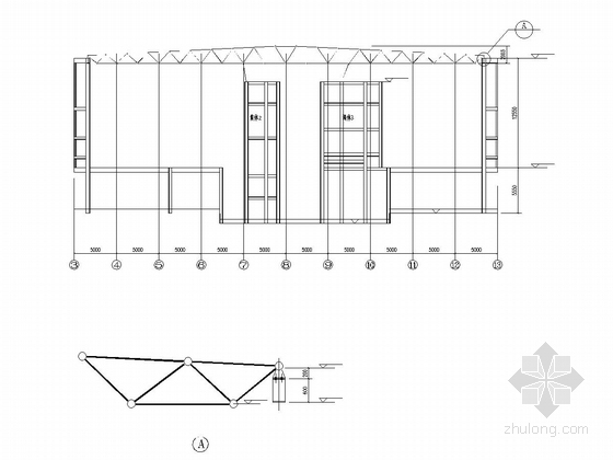 世博会俄罗斯联邦国家馆结构施工图-主体结构剖面示意
