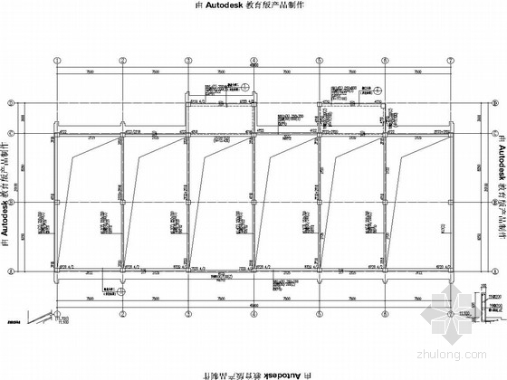 [云南]七栋三层框架旅游综合体商业区结构施工图-屋面层梁配筋图1 