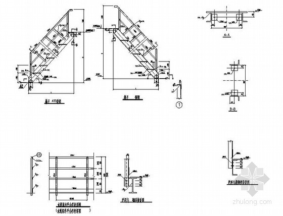 钢结构楼梯图纸详图资料下载-某单跑钢结构楼梯节点详图