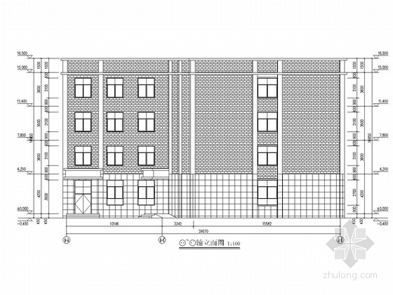 3层办公楼建筑平面图资料下载-2800平四层框架结构办公楼结构施工图（含建筑图）