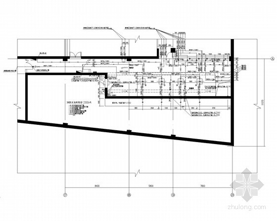 [江苏]大型地下购物广场给排水图纸-消防水泵房平面图 
