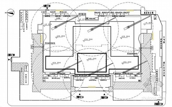 10米宽建筑平面图资料下载-[北京]博物馆扩建工程塔吊施工方案(平面图)