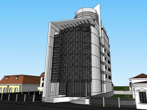 高校行政办公楼模型资料下载-某行政办公楼sketchup模型下载