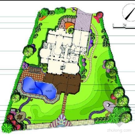别墅楼顶花园设计图资料下载-东莞某别墅花园设计图