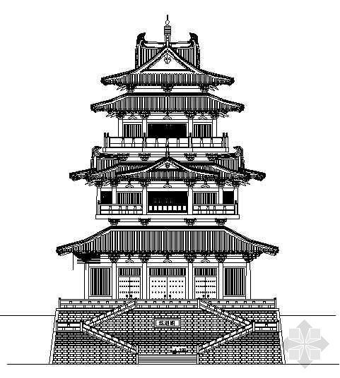 古建楼阁设计施工图资料下载-某古典楼阁方案设计图纸