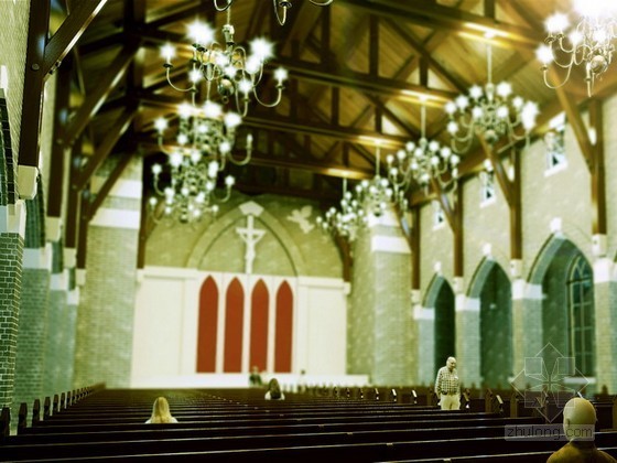 瓜达卢佩大教堂建筑模型资料下载-教堂3d模型下载