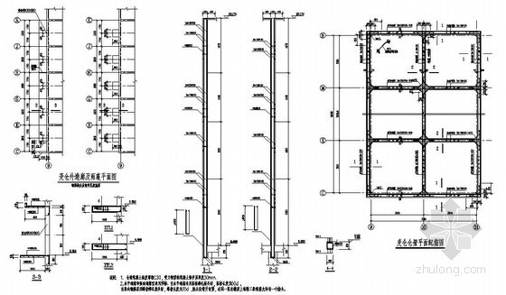 钢结构筒仓结构设计手册资料下载-某麦仓结构设计图
