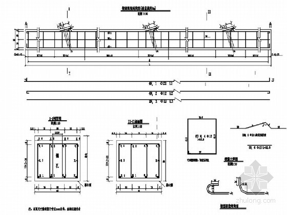 铁路路基支挡结构CAD节点大样图-框架梁(预应力锚索)设计图 