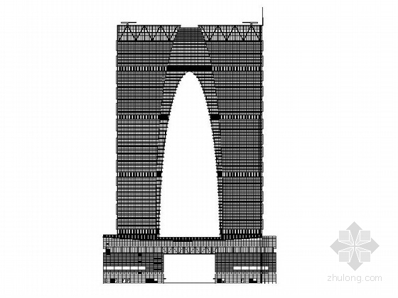 台北101平面资料下载-[苏州]某门形知名商业综合体建筑扩初图（300米）