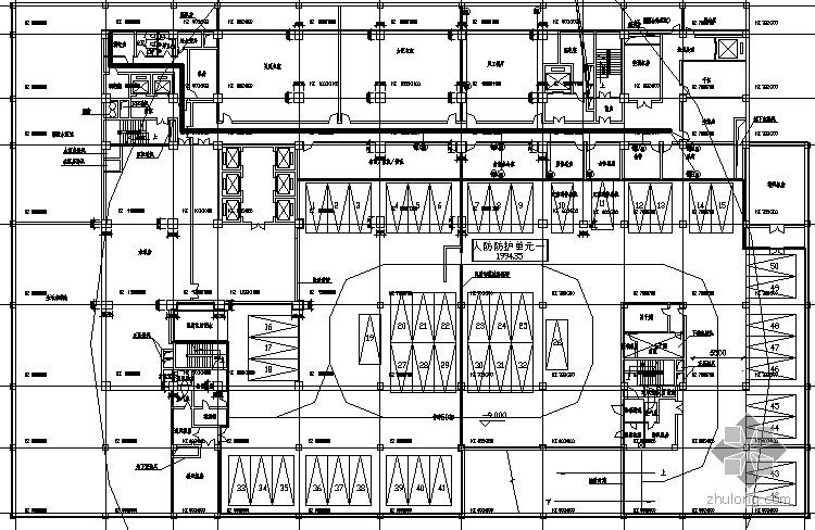 高层平面图施工图资料下载-昆山某高层酒楼综合布线平面图