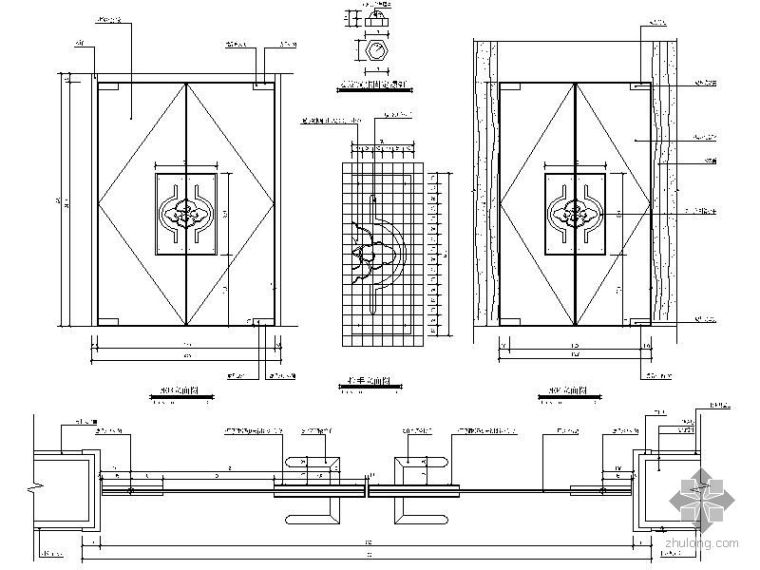 钢化玻璃节点cad资料下载-钢化玻璃装饰门详图