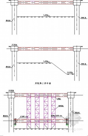 深基坑灌注桩支护设计图纸资料下载-[天津]地下排水泵房深基坑开挖支护施工方案
