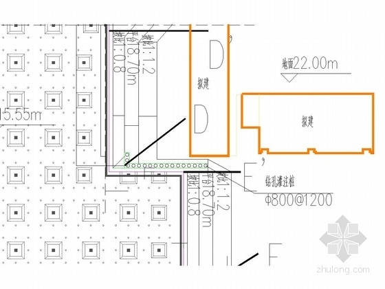 充电桩施工图详图资料下载-桩锚支护基坑施工图