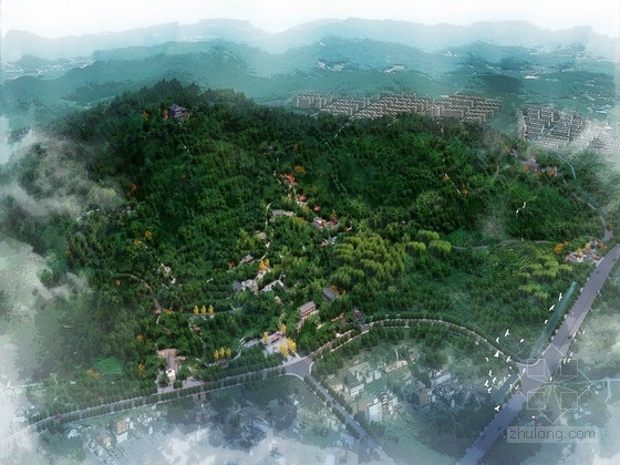 山林河湾景观规划资料下载-[杭州]“回归山林”集镇中心生态休闲公园景观规划设计方案